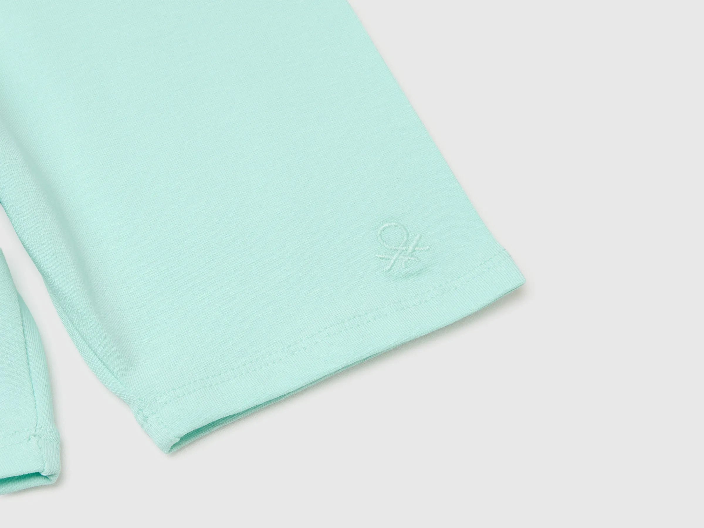 Benetton Blue Girls Stretch Cotton Short Leggings SKU: 3MT1G900R_0E6 Image 03