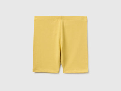 Benetton Yellow Girls Stretch Cotton Short Leggings SKU: 3MT1G900R_22R Image 02