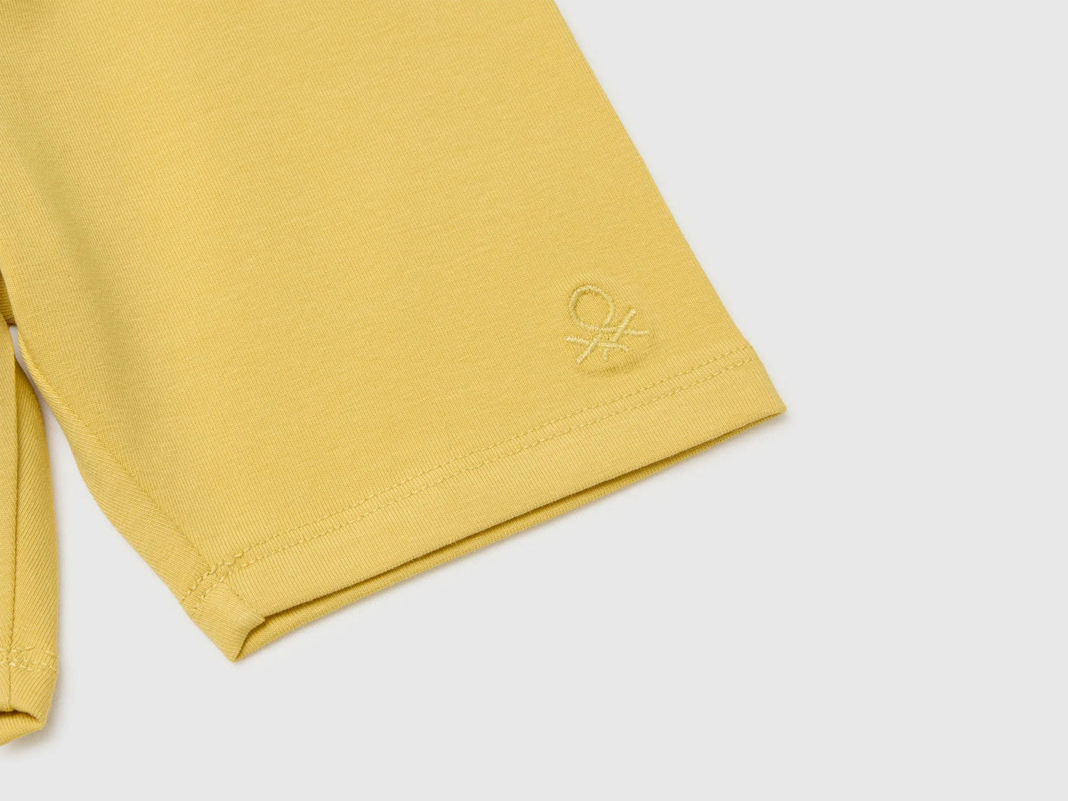 Benetton Yellow Girls Stretch Cotton Short Leggings SKU: 3MT1G900R_22R Image 03