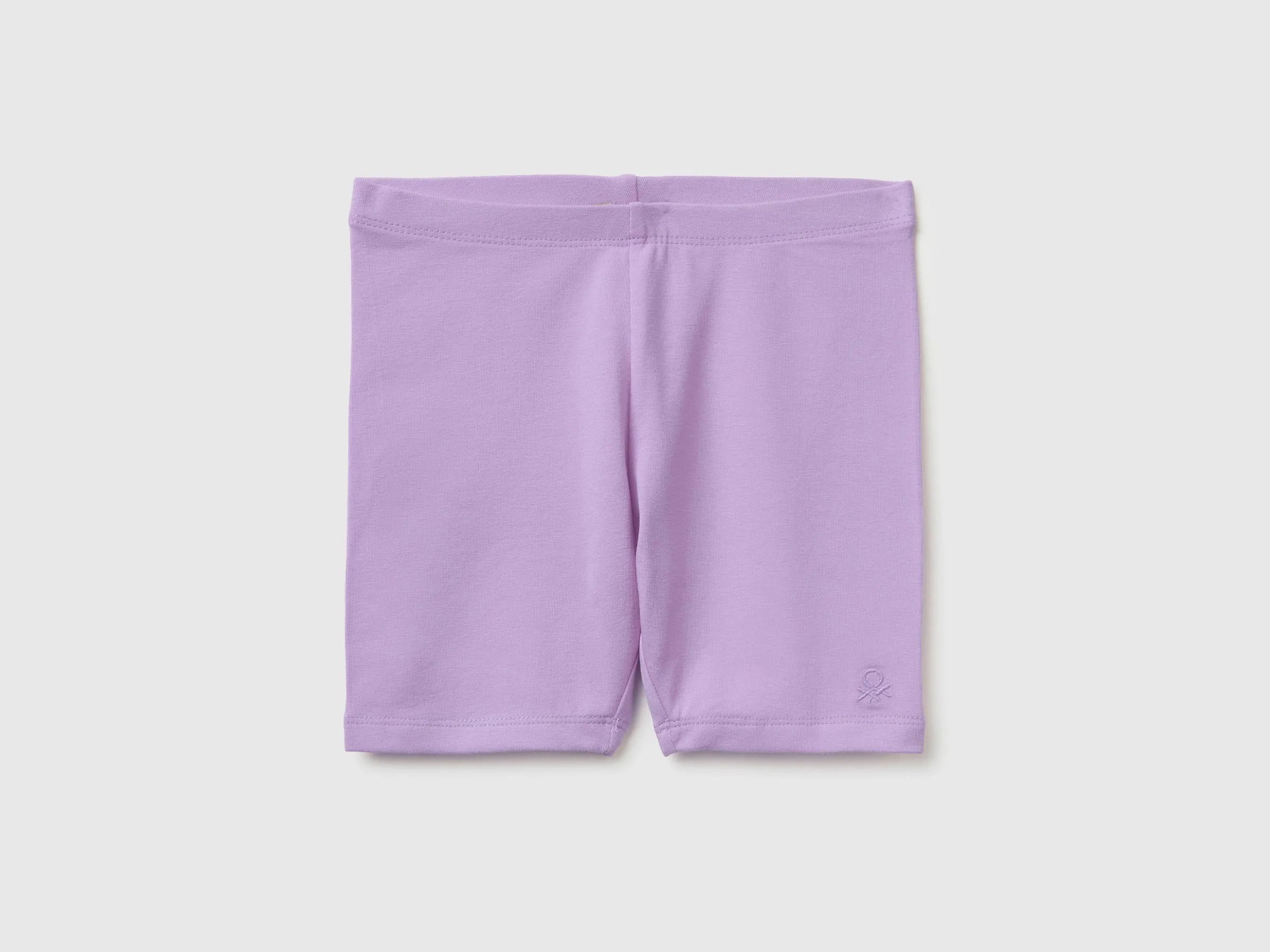 Benetton Purple Girls Stretch Cotton Short Leggings SKU: 3MT1G900R_2P5 Image 01