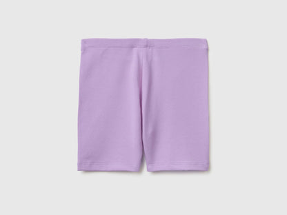 Benetton Purple Girls Stretch Cotton Short Leggings SKU: 3MT1G900R_2P5 Image 02