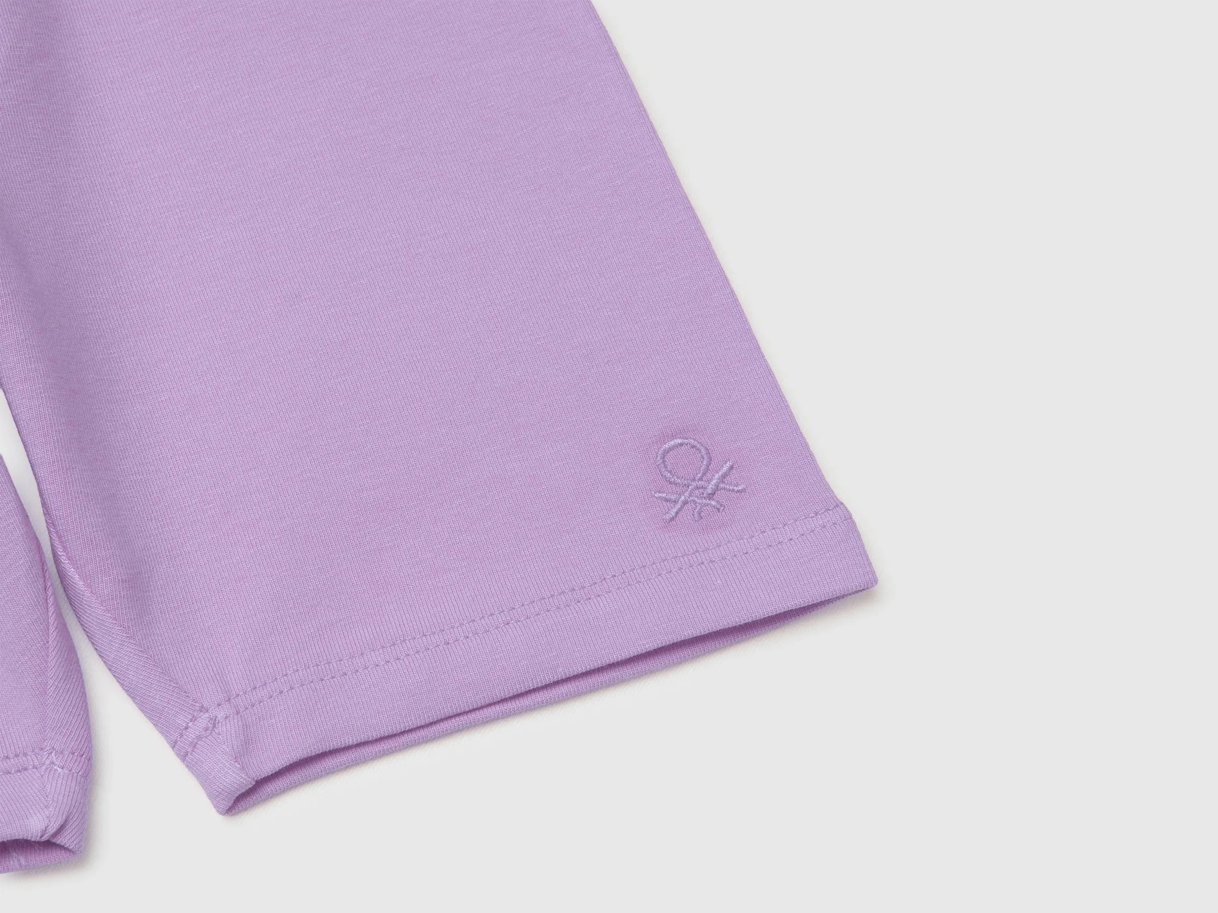 Benetton Purple Girls Stretch Cotton Short Leggings SKU: 3MT1G900R_2P5 Image 03