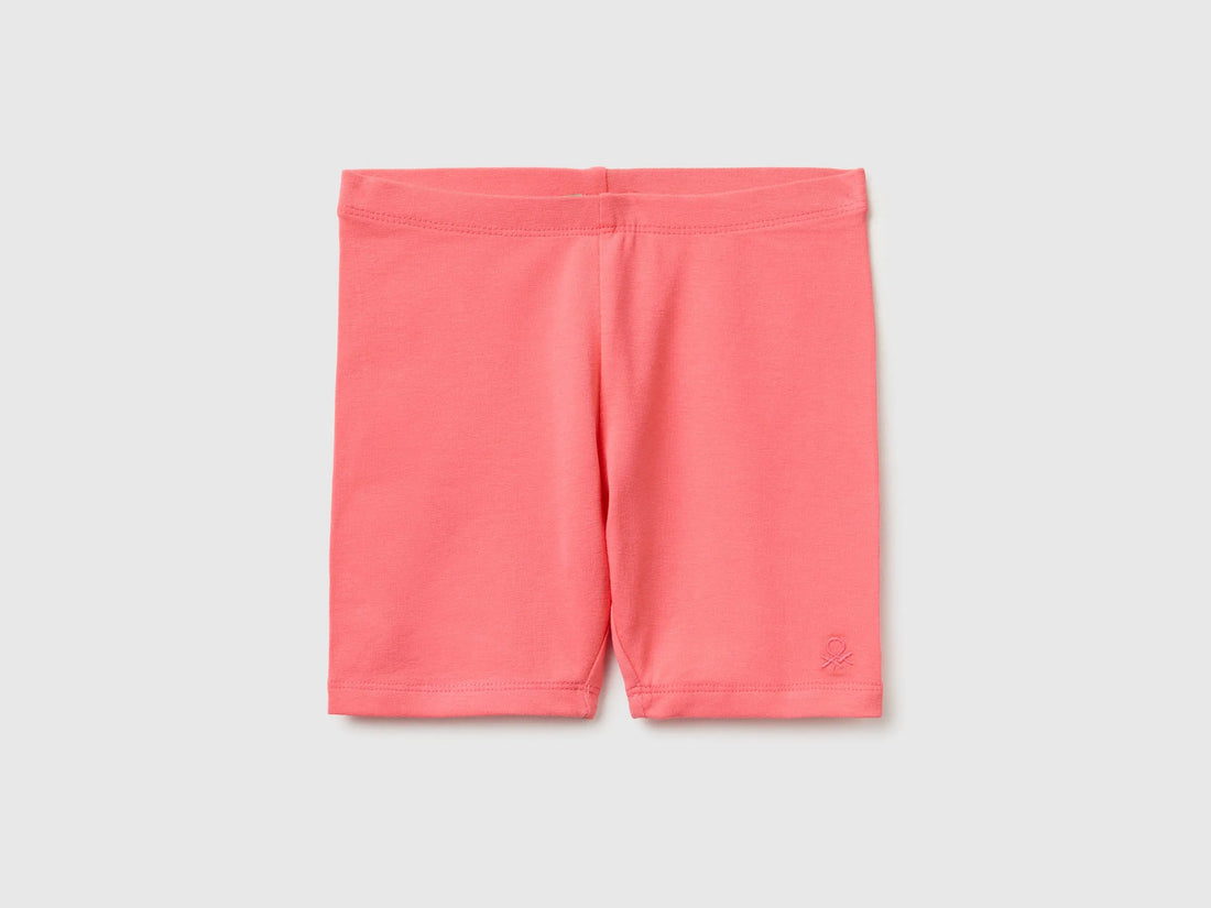 Benetton Pink Girls Stretch Cotton Short Leggings SKU: 3MT1G900R_35Q Image 01