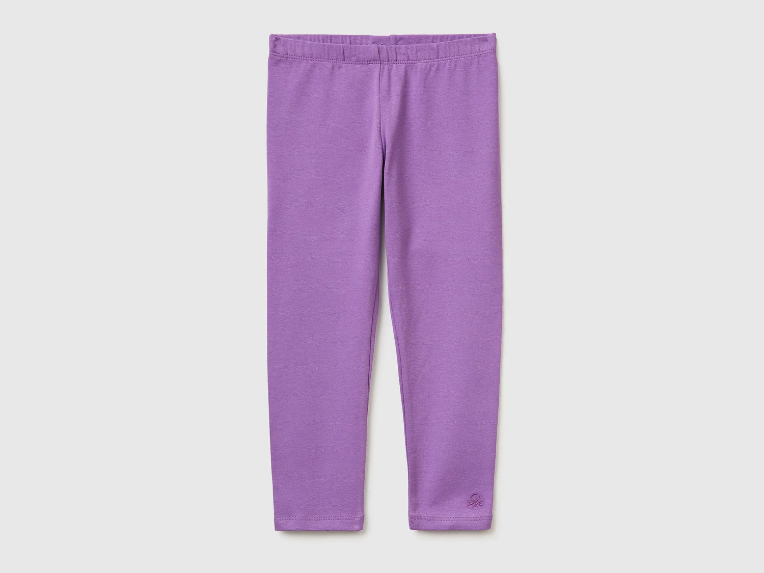 Benetton Purple Girls Leggings in Stretch Cotton with Logo SKU: 3MT1GF01L_03L Image 01