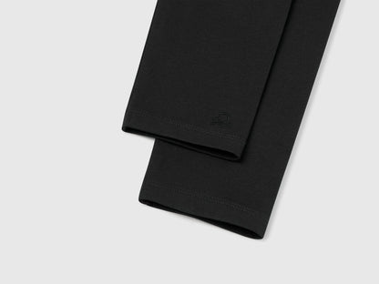 Benetton Black Girls Stretch Cotton Leggings SKU: 3MT1GF01L_100 Image 03