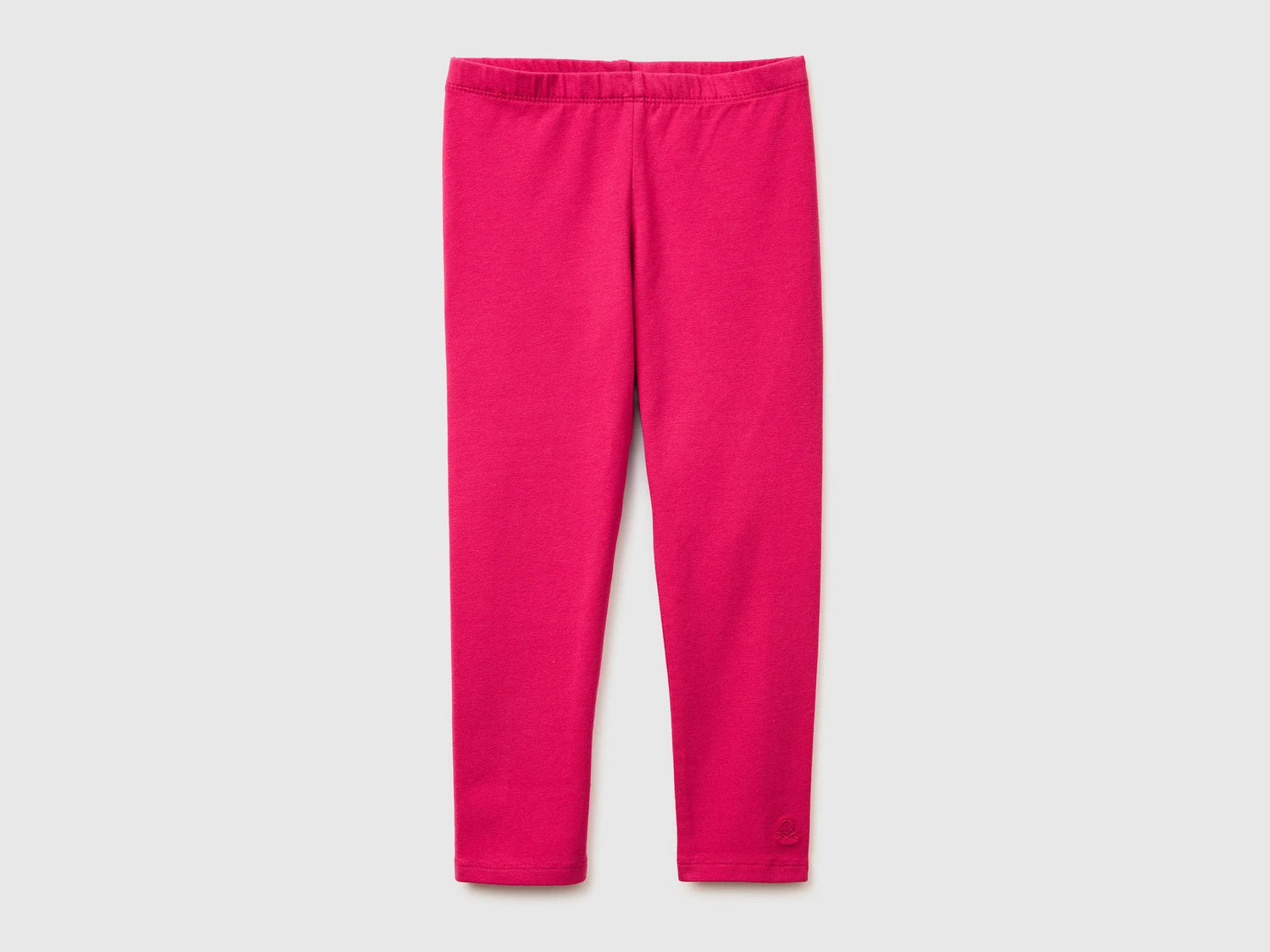 Benetton Fuchsia Girls Leggings in Stretch Cotton with Logo SKU: 3MT1GF01L_12E Image 01