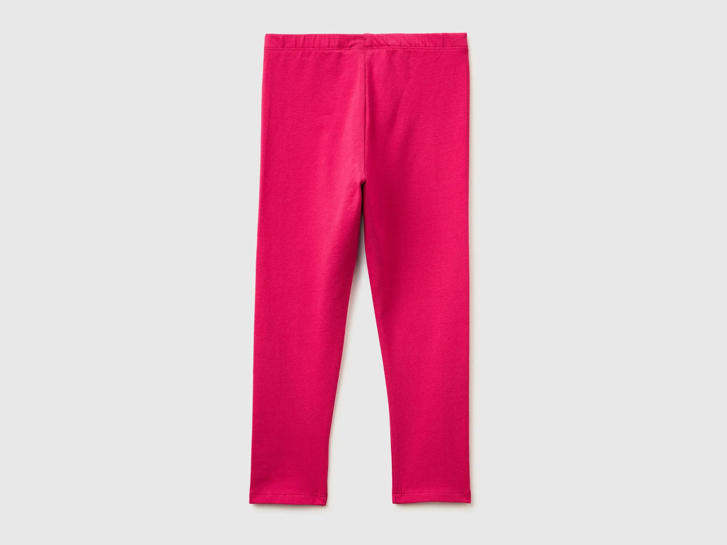 Benetton Fuchsia Girls Leggings in Stretch Cotton with Logo SKU: 3MT1GF01L_12E Image 02
