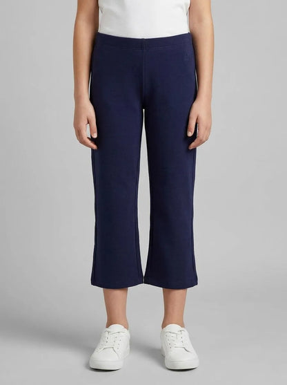 Benetton Dark Blue Girls Stretch Cotton Flared Leggings SKU: 3MT1GF028_252 Image 00