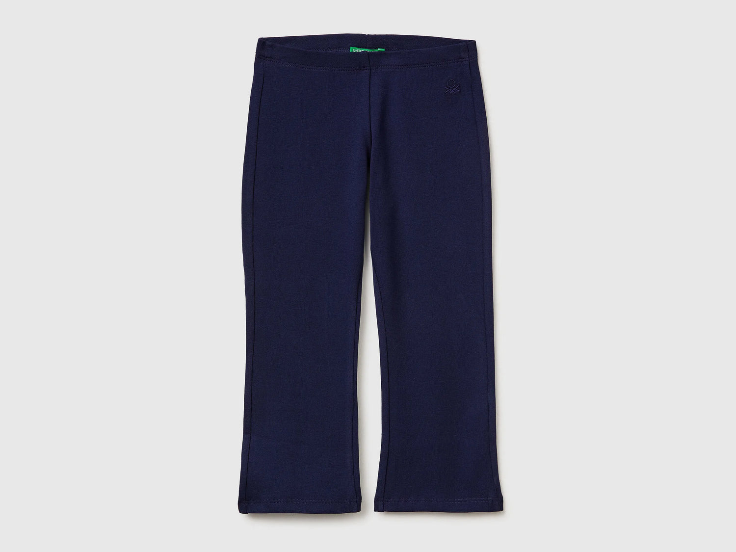 Benetton Dark Blue Girls Stretch Cotton Flared Leggings SKU: 3MT1GF028_252 Image 01