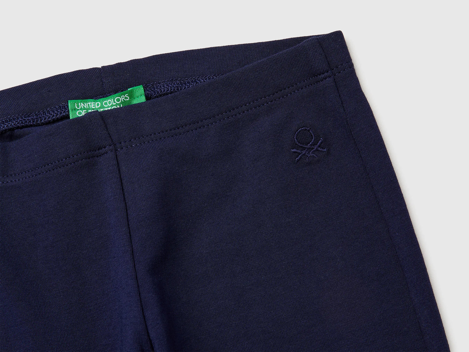 Benetton Dark Blue Girls Stretch Cotton Flared Leggings SKU: 3MT1GF028_252 Image 03