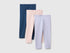 Benetton Multi-Color Girls Three Stretch Cotton Leggings SKU: 3MT1GF055_905 Image 01