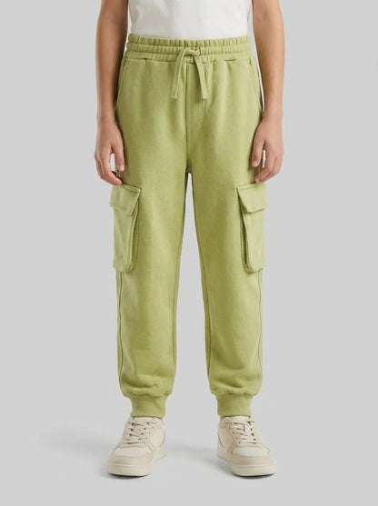 Benetton Military Green Boys Fleece Cargo Joggers SKU: 3NBMCF06I_1Q1 Image 00