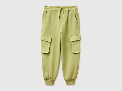 Benetton Military Green Boys Fleece Cargo Joggers SKU: 3NBMCF06I_1Q1 Image 01