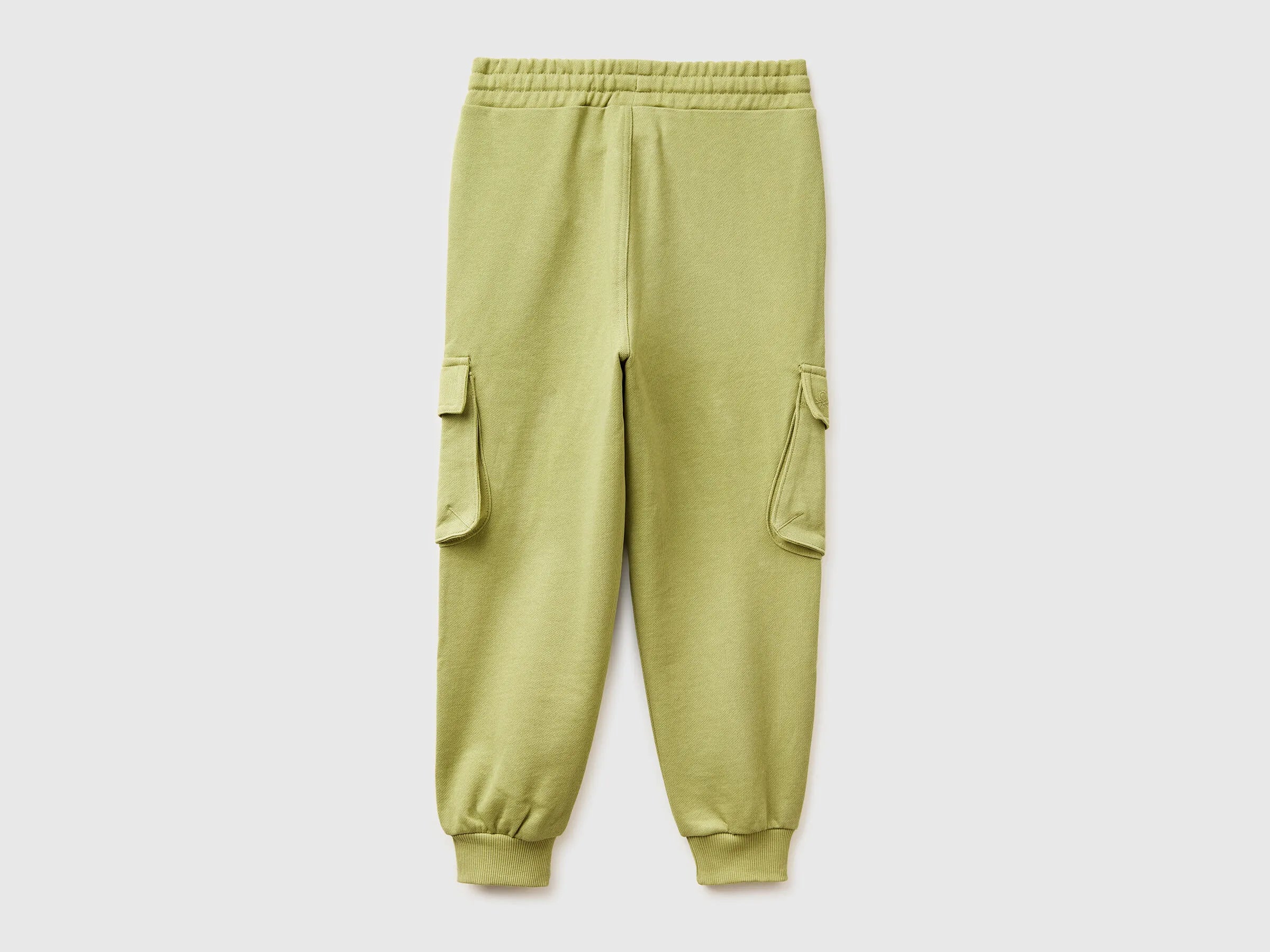 Benetton Military Green Boys Fleece Cargo Joggers SKU: 3NBMCF06I_1Q1 Image 02