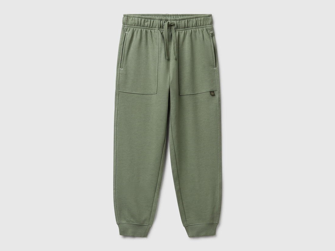 Benetton_Military Green_Pure Cotton Joggers_3NBMCF06N_075_01