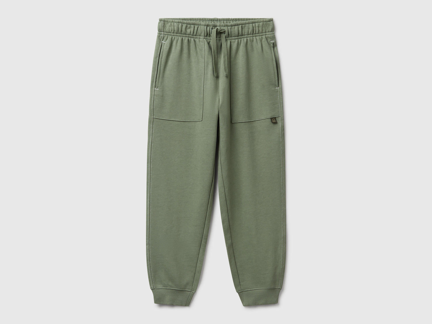 Benetton_Military Green_Pure Cotton Joggers_3NBMCF06N_075_01
