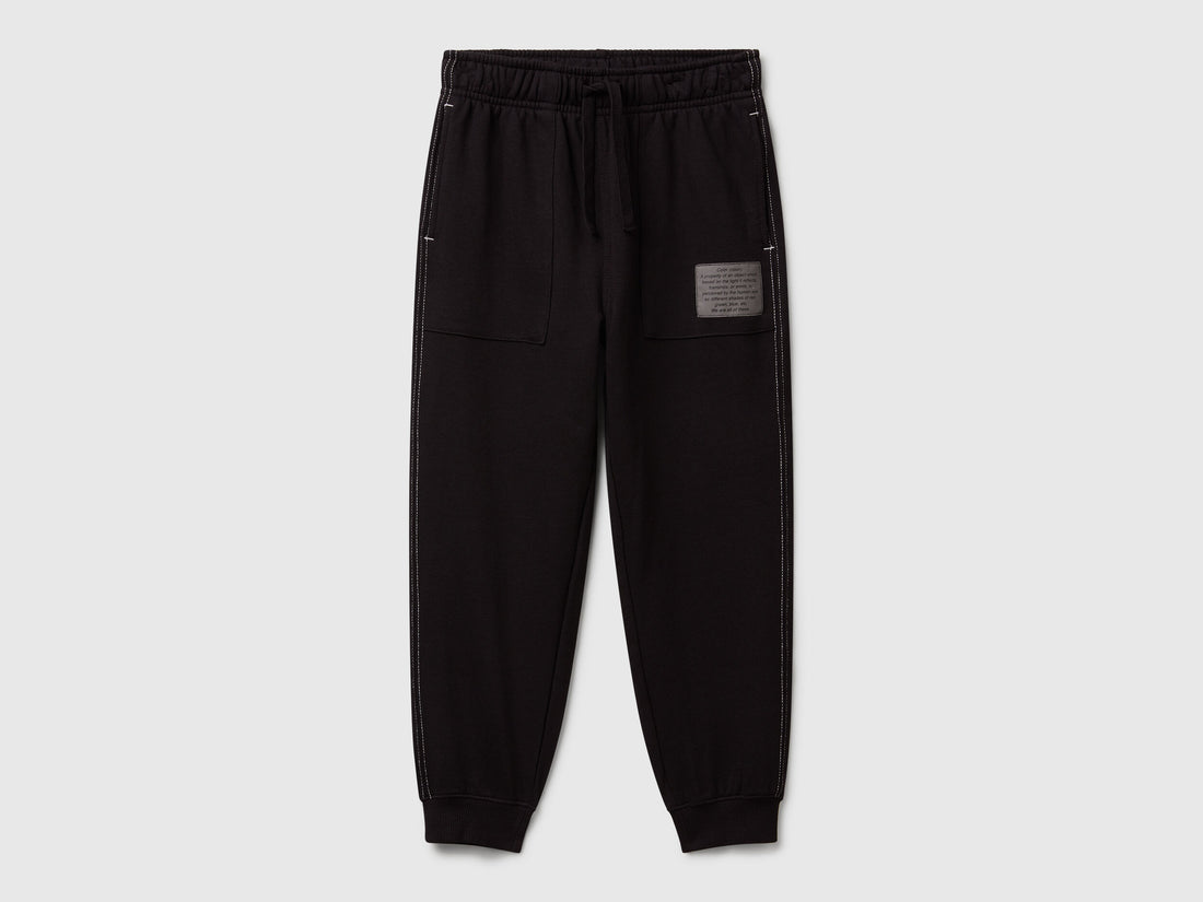 Benetton_Black_Pure Cotton Joggers_3NBMCF06N_100_01