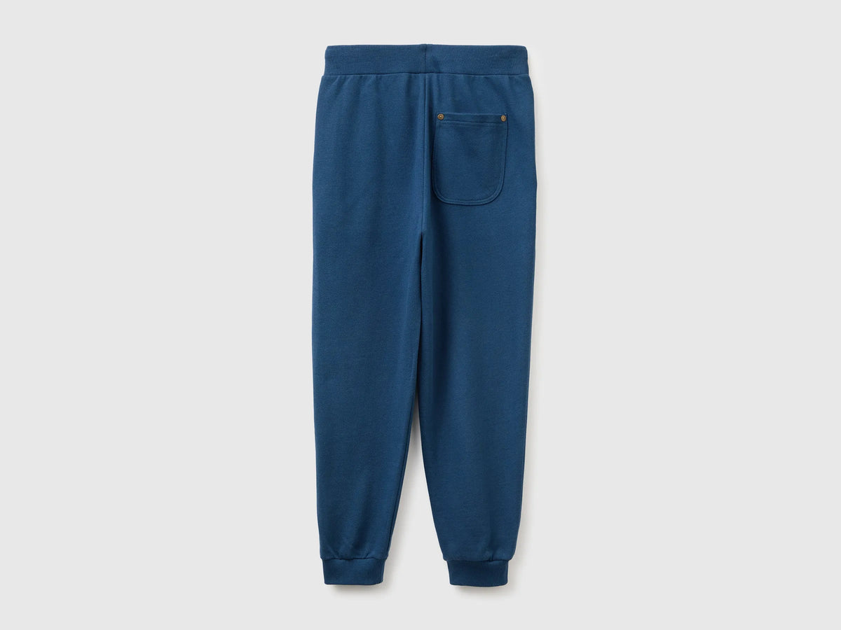 Benetton Dark Blue Boys Fleece Joggers SKU: 3NBMCF06Z_37T Image 02