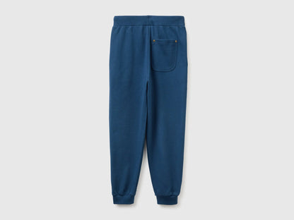 Benetton Dark Blue Boys Fleece Joggers SKU: 3NBMCF06Z_37T Image 02