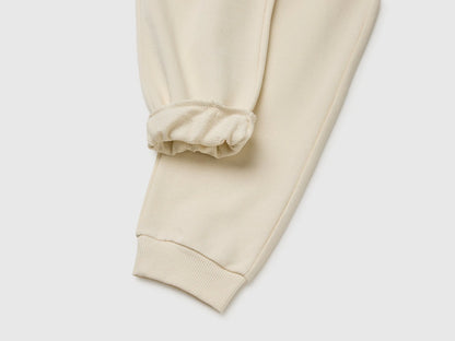 Benetton Creamy White Boys Fleece Joggers SKU: 3NBMCF06Z_3C9 Image 03