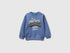 Benetton Air force blue Boys Oversized Sweatshirt with Print SKU: 3NBMG10M9_05N Image 01