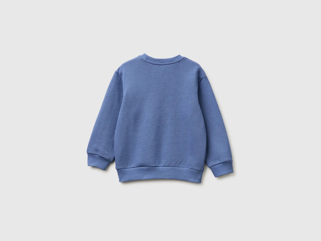 Benetton Air force blue Boys Oversized Sweatshirt with Print SKU: 3NBMG10M9_05N Image 02