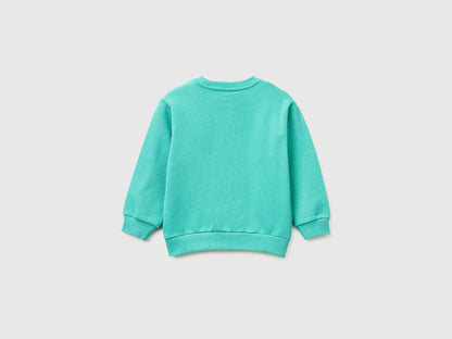 Benetton Light green Boys Oversized Sweatshirt with Print SKU: 3NBMG10M9_08N Image 02