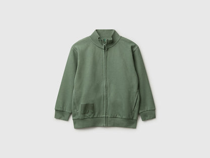 Benetton_Military Green_Zip-Up Sweatshirt with Thick Print_3NBMG5042_075_01