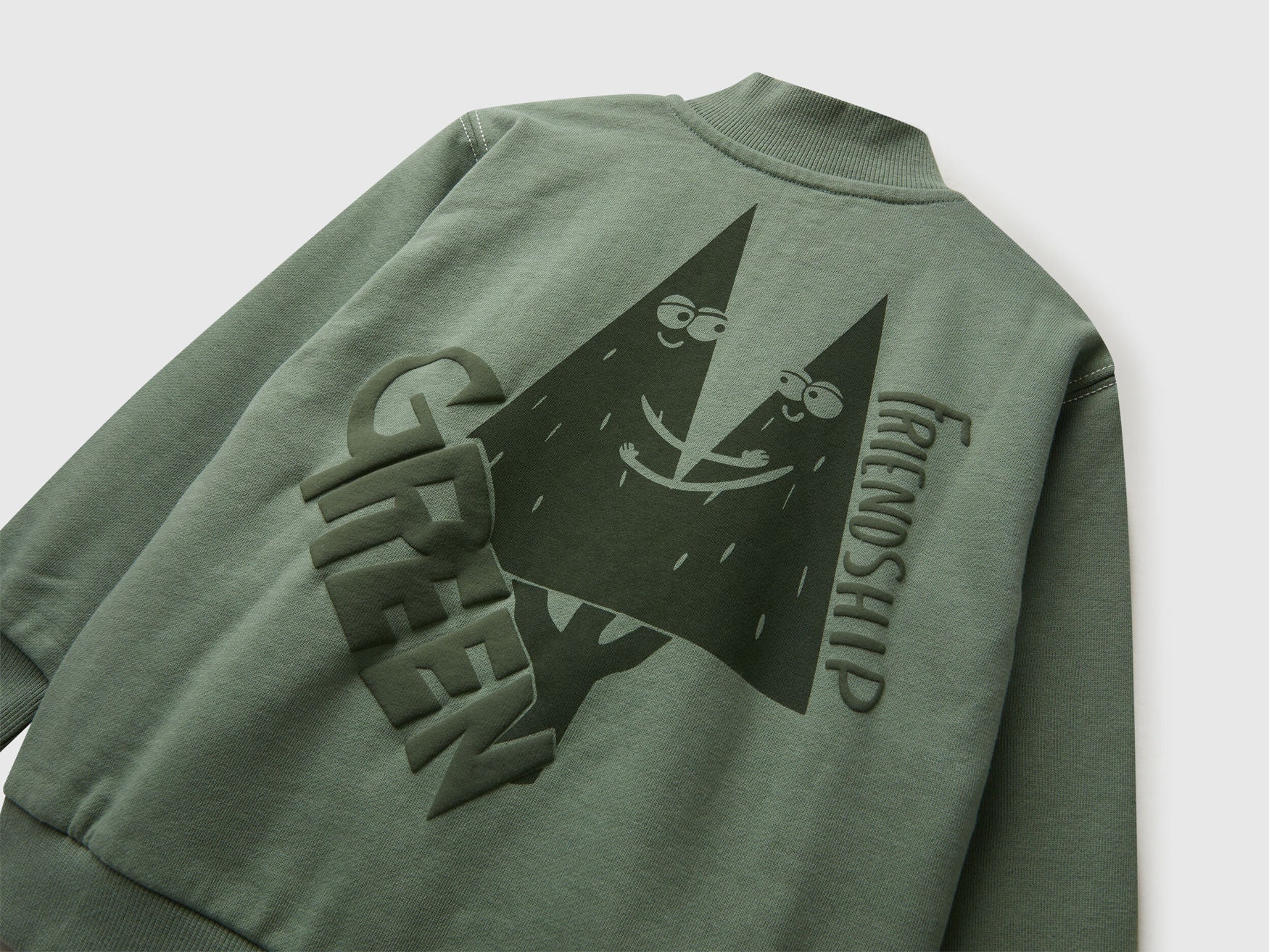 Benetton_Military Green_Zip-Up Sweatshirt with Thick Print_3NBMG5042_075_03