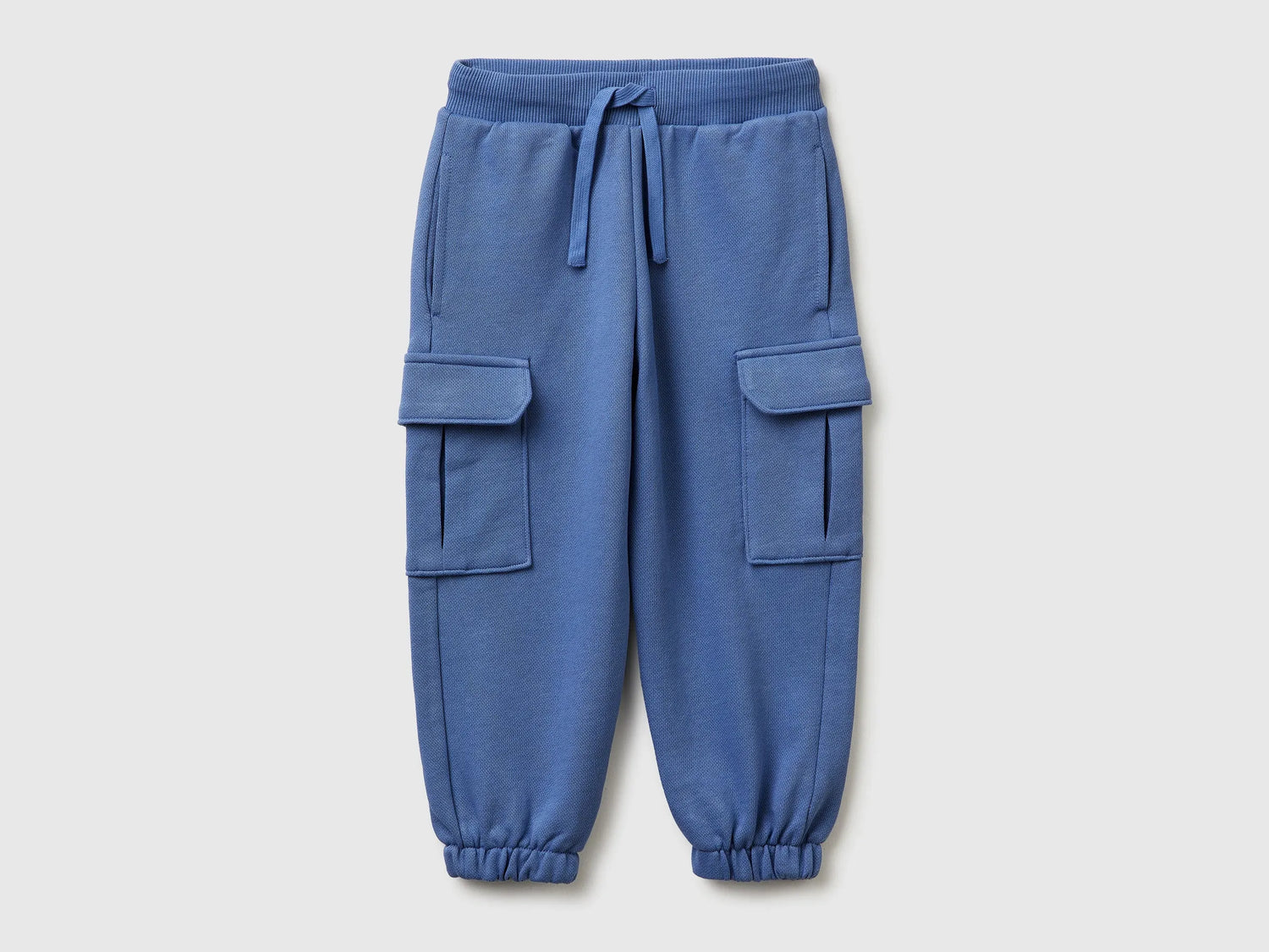 Benetton Air force blue Boys Fleece Cargo Joggers SKU: 3NBMGF045_05N Image 01