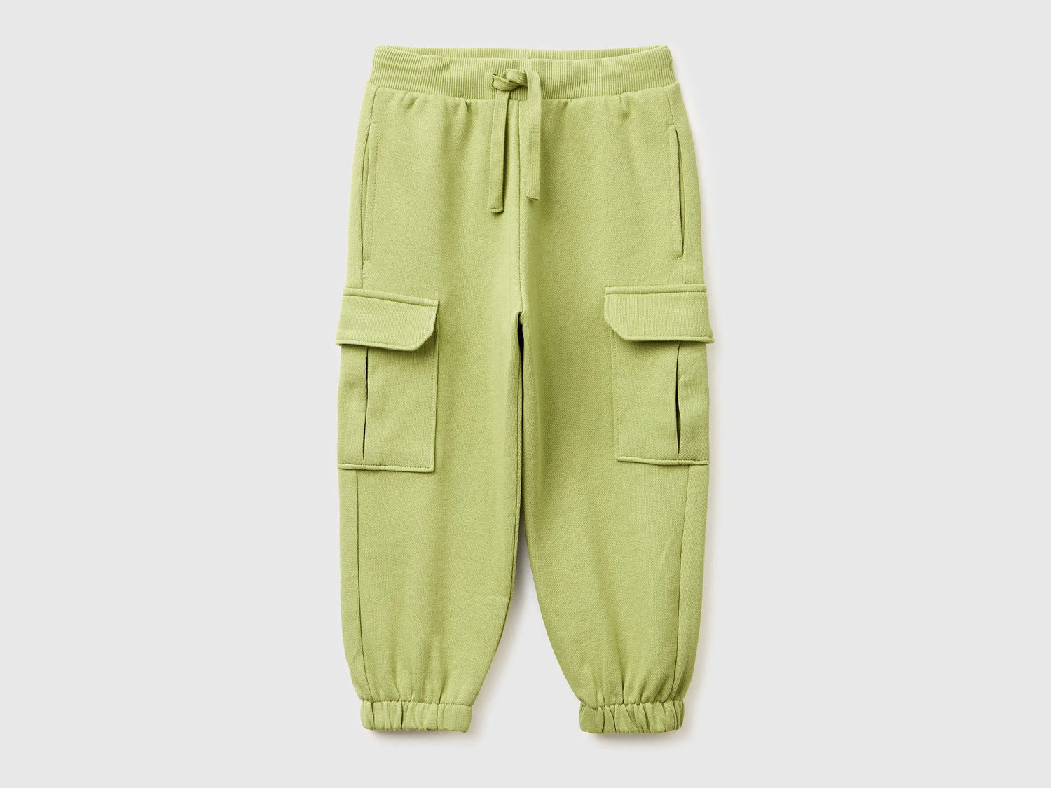 Benetton Military Green Boys Fleece Cargo Joggers SKU: 3NBMGF045_1Q1 Image 01