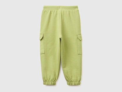 Benetton Military Green Boys Fleece Cargo Joggers SKU: 3NBMGF045_1Q1 Image 02
