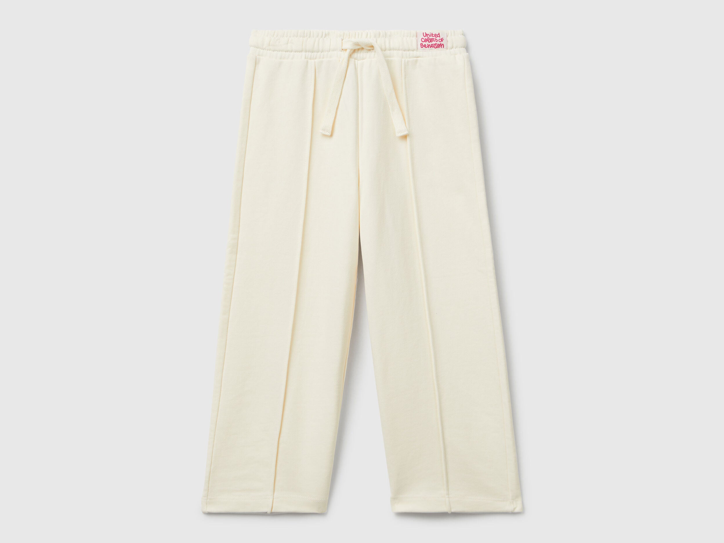 Benetton_Creamy White_Loose Fit Sweatpants_3NBMGF04Y_0R2_01