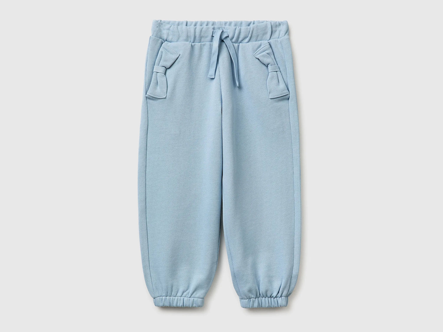 Benetton Light Blue Girls Sweatpants with Bows SKU: 3NBMGF05D_12C Image 01