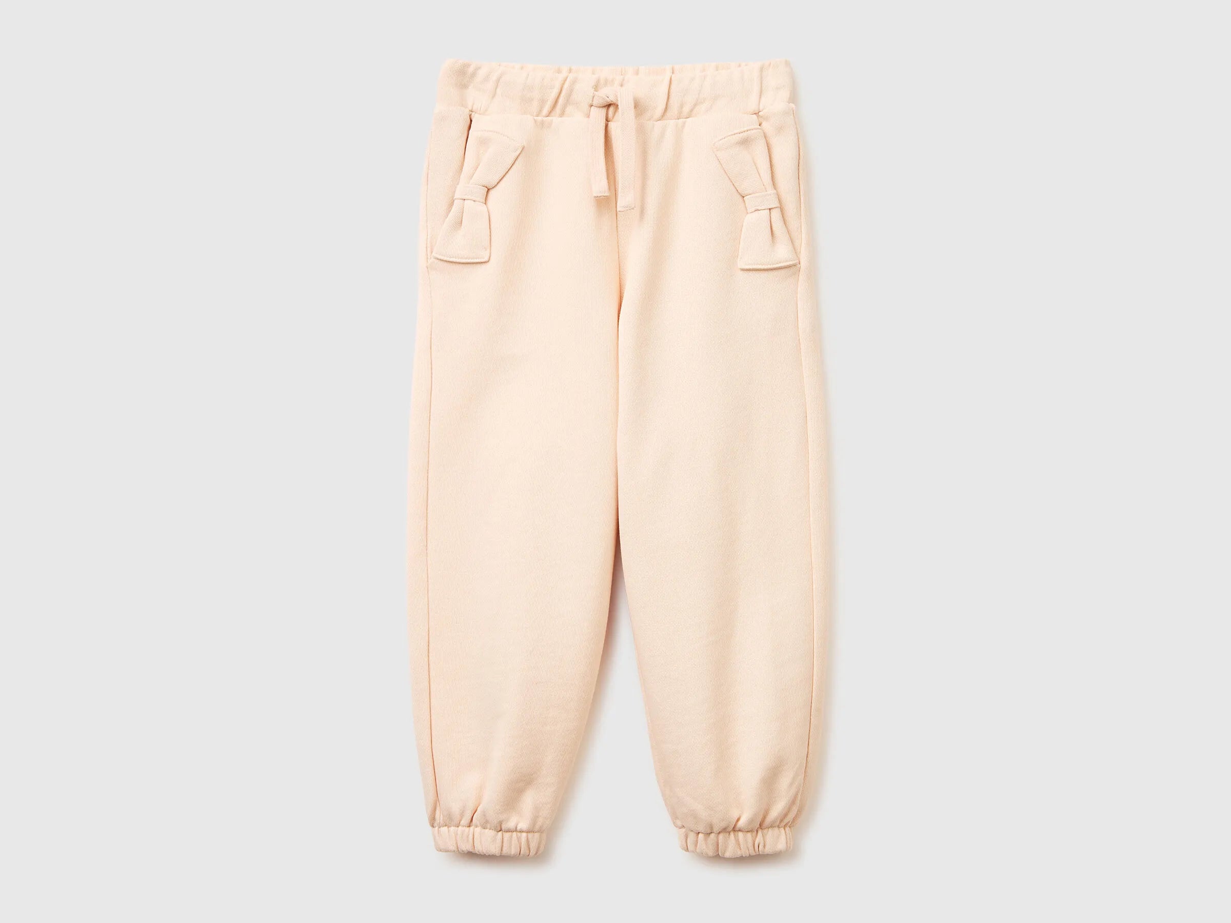 Benetton Soft Pink Girls Sweatpants with Bows SKU: 3NBMGF05D_20Y Image 01