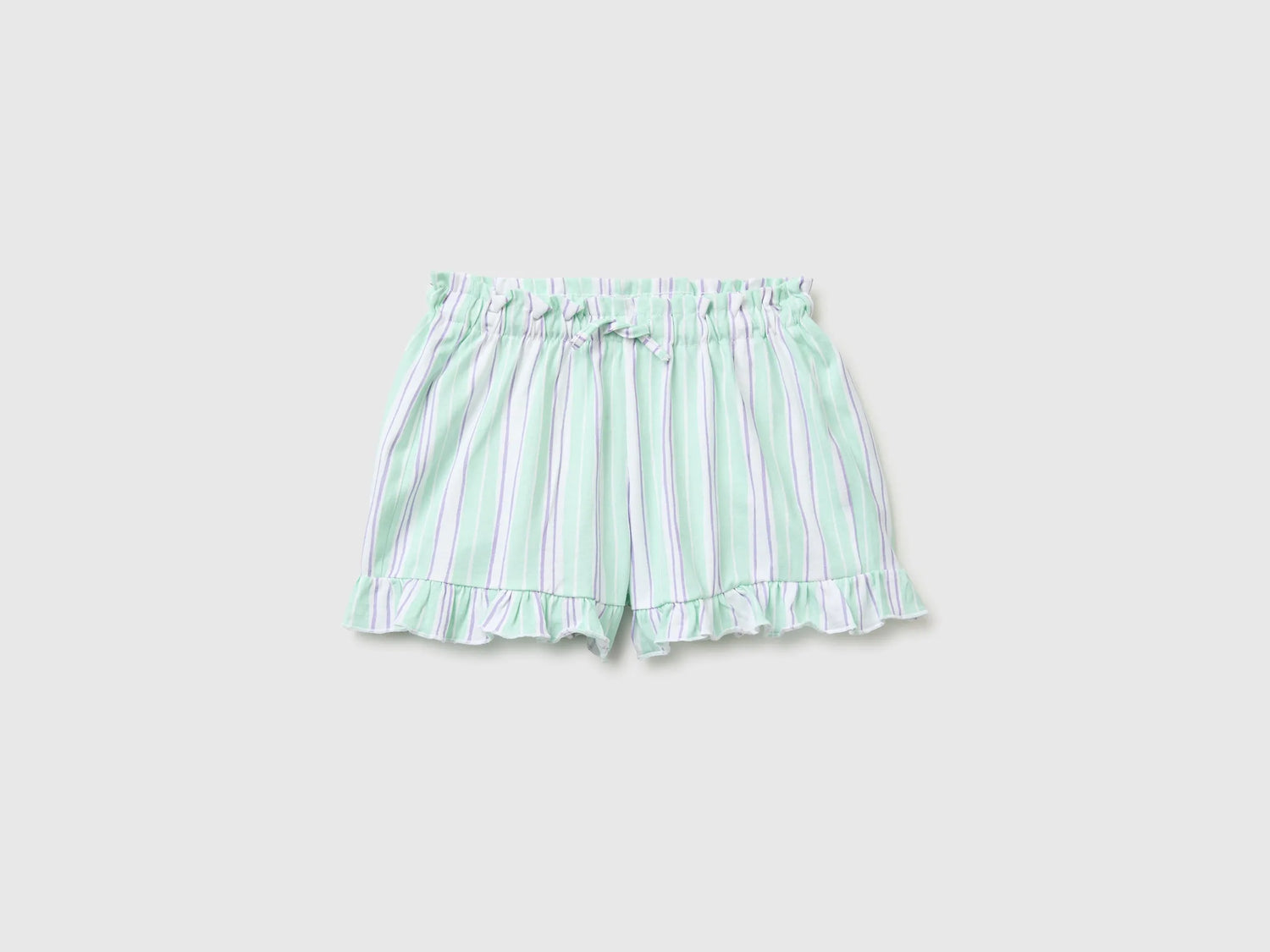 Benetton Multi-Color Girls Printed Shorts with Ruffles SKU: 3P0UG9029_73G Image 01