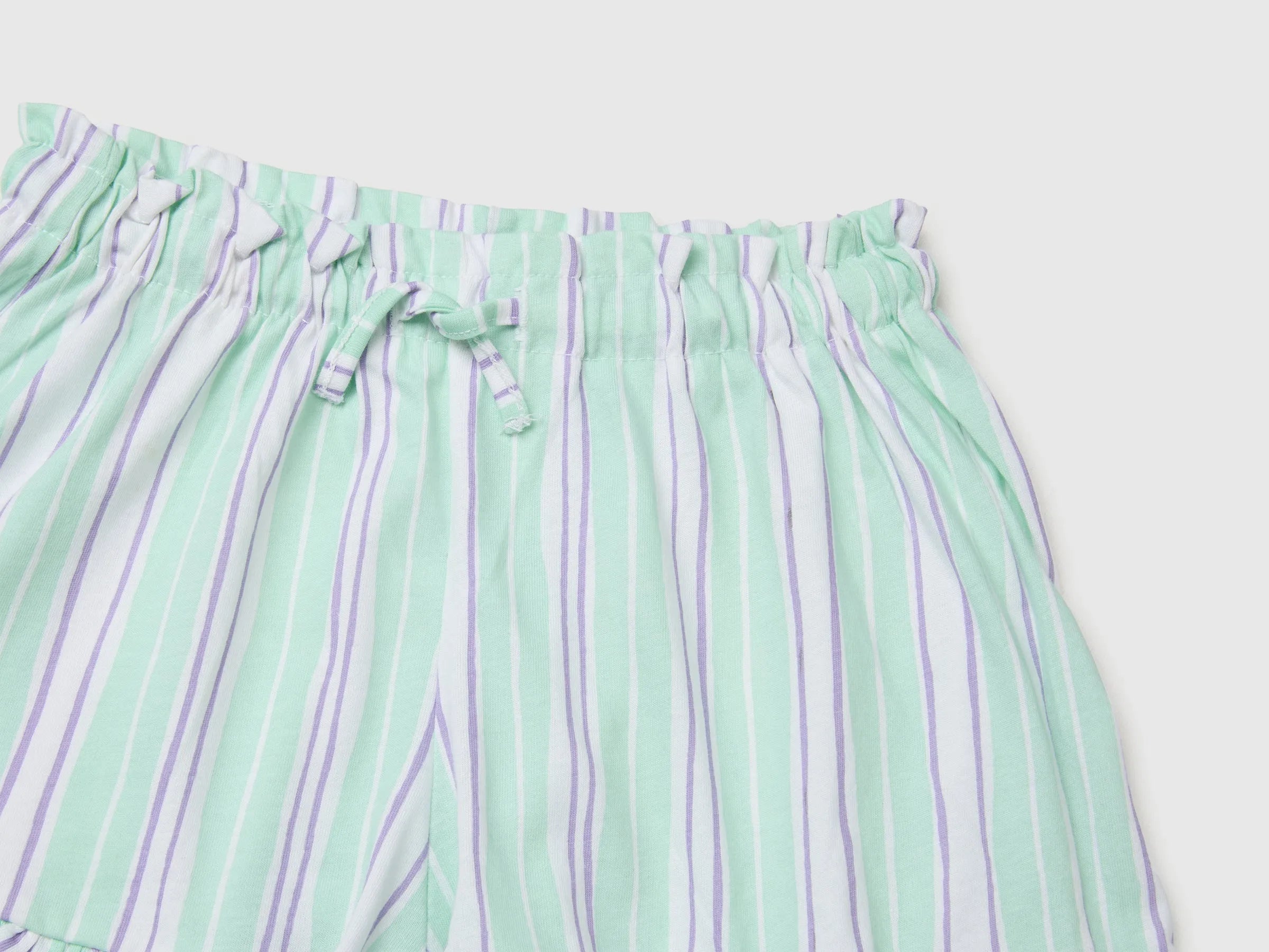 Benetton Multi-Color Girls Printed Shorts with Ruffles SKU: 3P0UG9029_73G Image 03