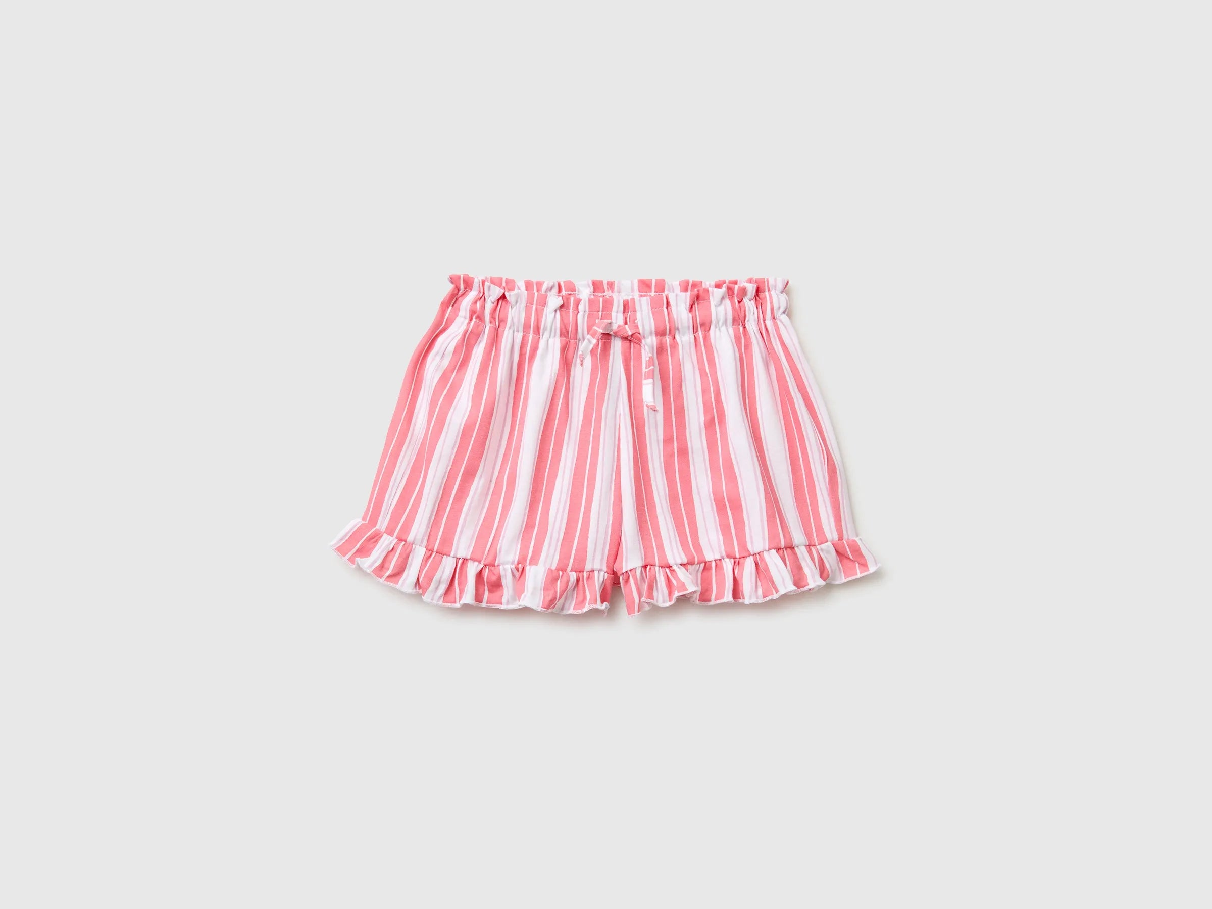 Benetton Multi-Color Girls Printed Shorts with Ruffles SKU: 3P0UG9029_73H Image 01