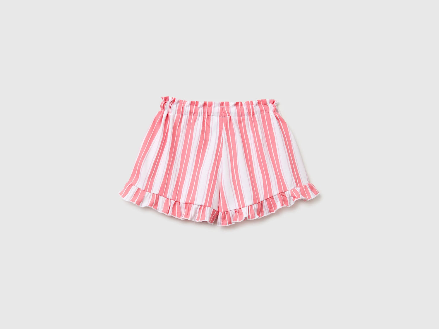 Benetton Multi-Color Girls Printed Shorts with Ruffles SKU: 3P0UG9029_73H Image 02