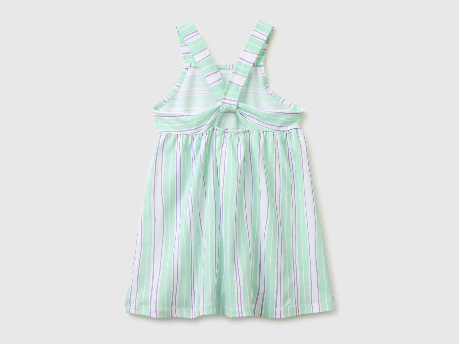 Benetton Aqua Girls Printed Dress SKU: 3P0UGV013_73G Image 02