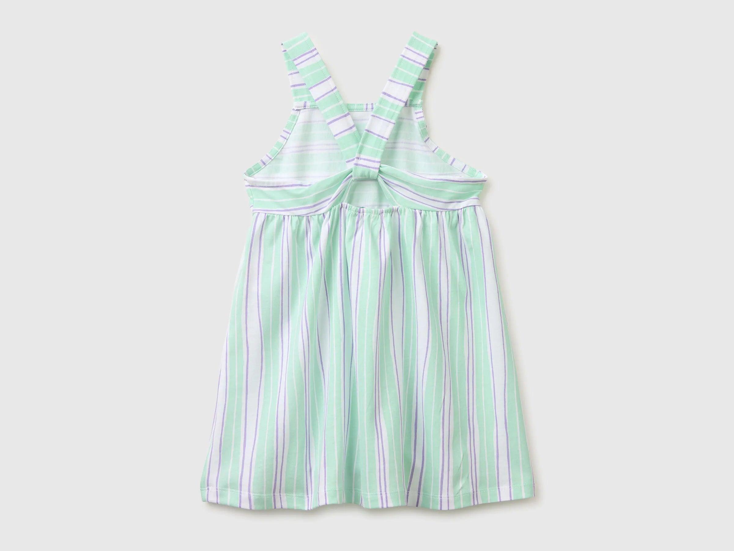 Benetton Aqua Girls Printed Dress SKU: 3P0UGV013_73G Image 02