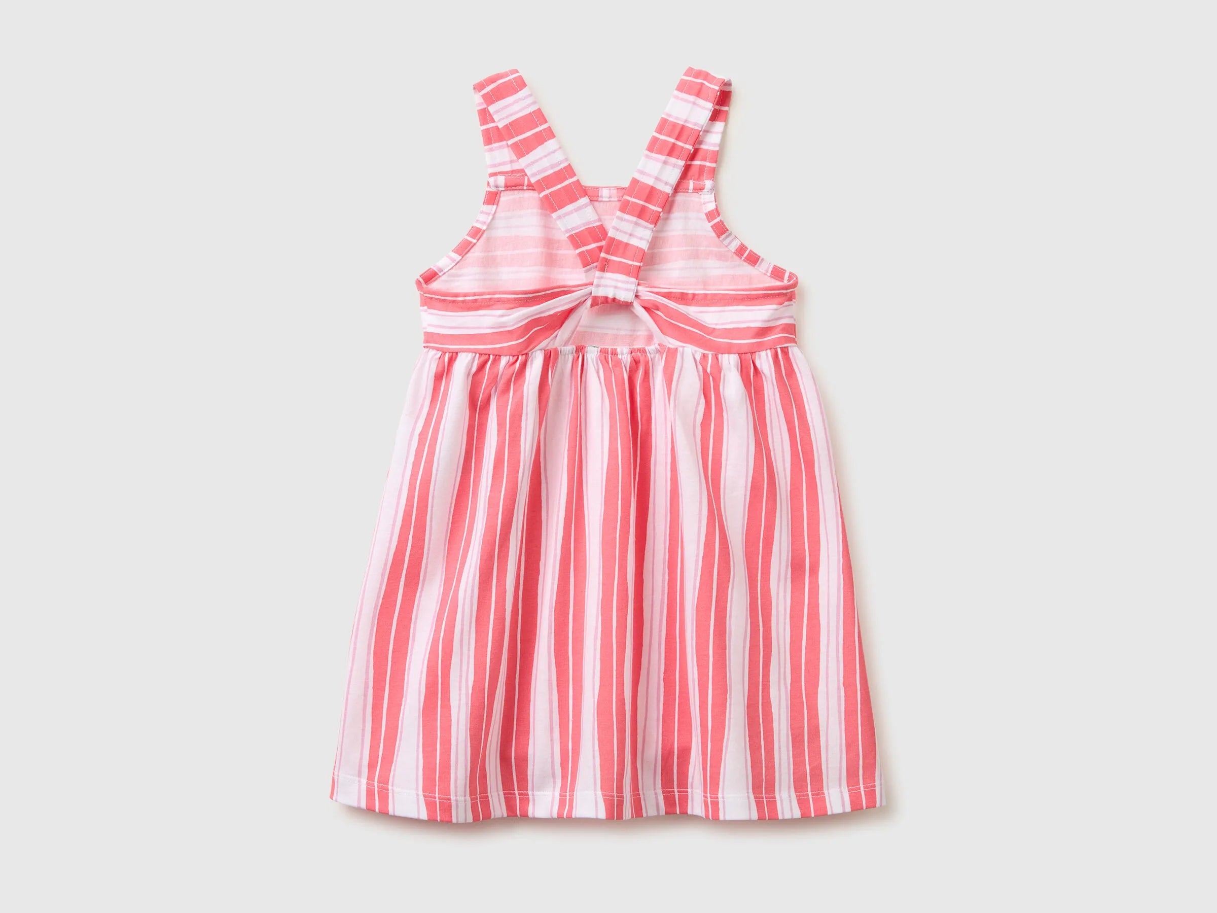 Benetton Orange Coral Girls Printed Dress SKU: 3P0UGV013_73H Image 02