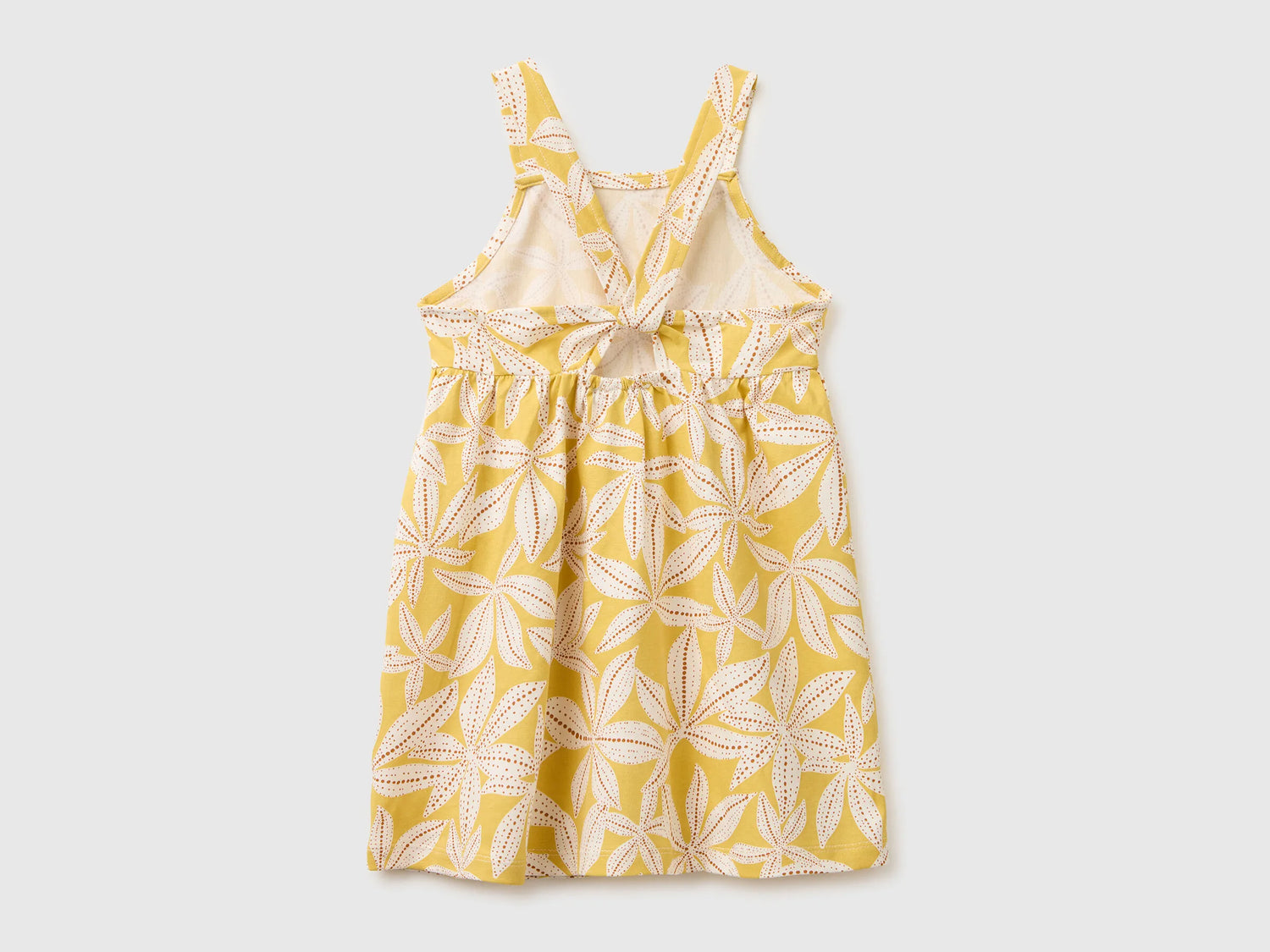 Benetton Mustard Girls Printed Dress SKU: 3P0UGV013_73K Image 02
