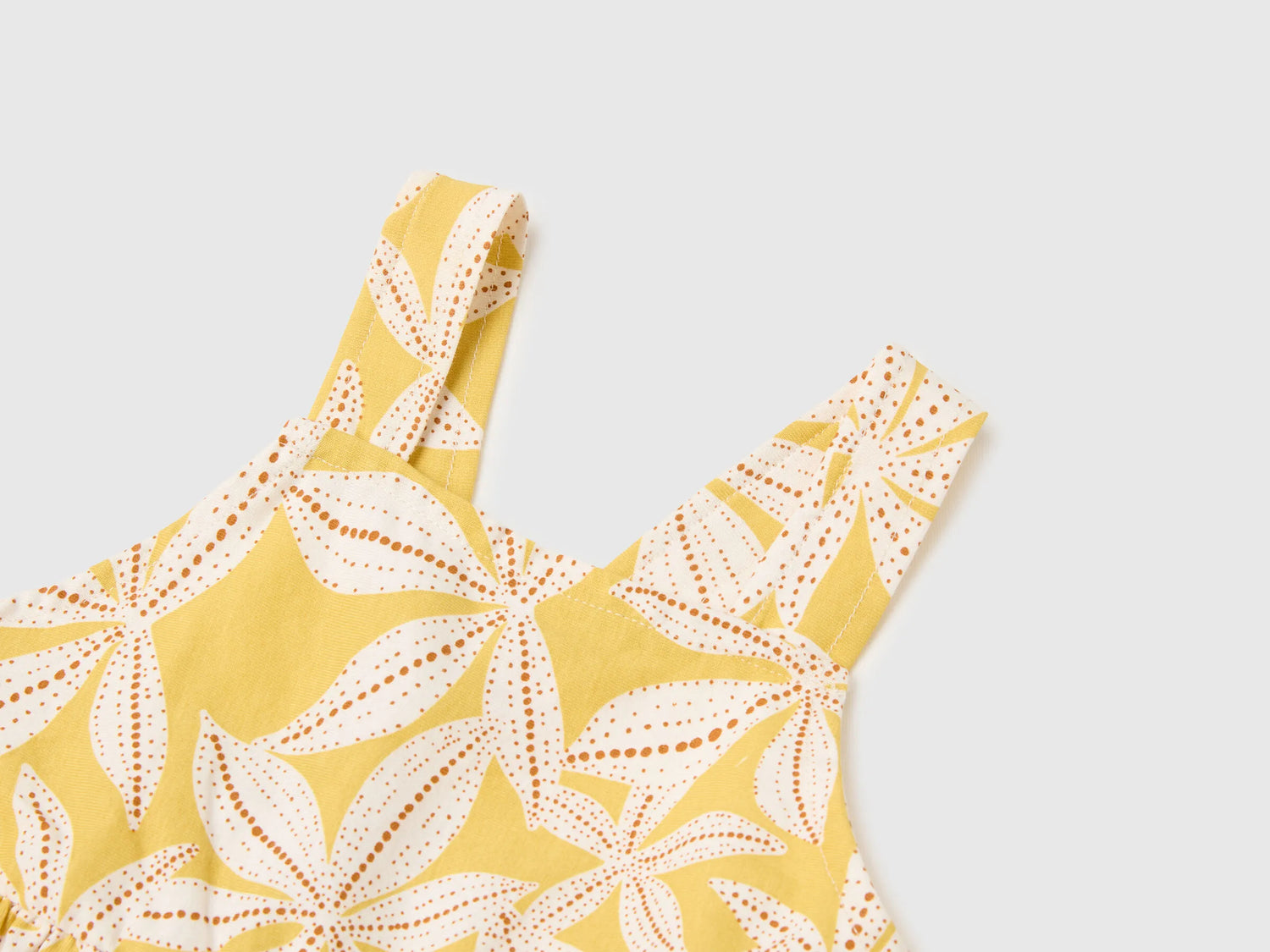 Benetton Mustard Girls Printed Dress SKU: 3P0UGV013_73K Image 03