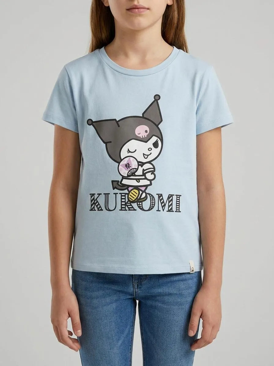 Benetton Light Blue Girls Kuromi Hello Kitty T-Shirt SKU: 3P4ZC10SQ_12C Image 00