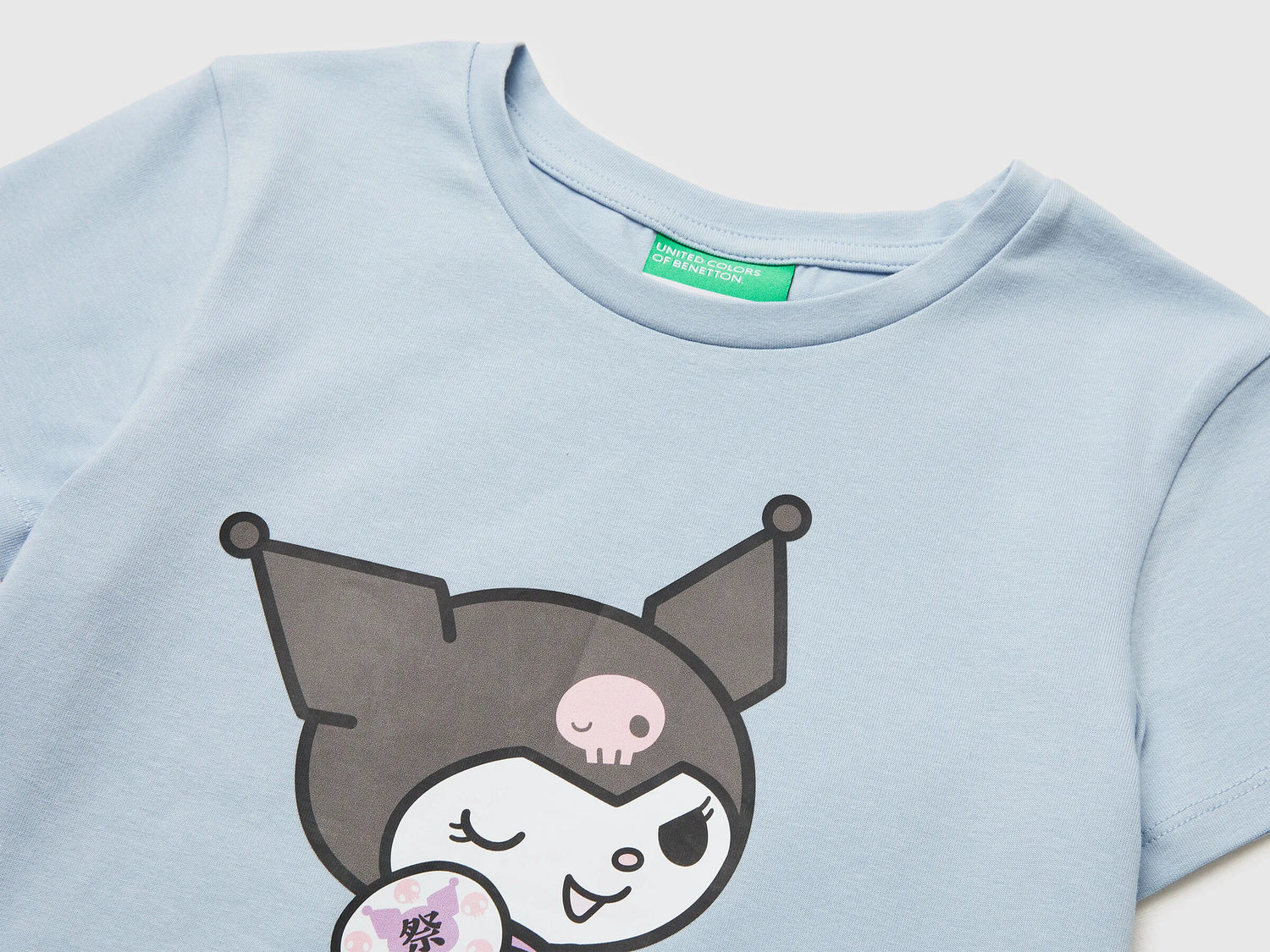 Benetton Light Blue Girls Kuromi Hello Kitty T-Shirt SKU: 3P4ZC10SQ_12C Image 03