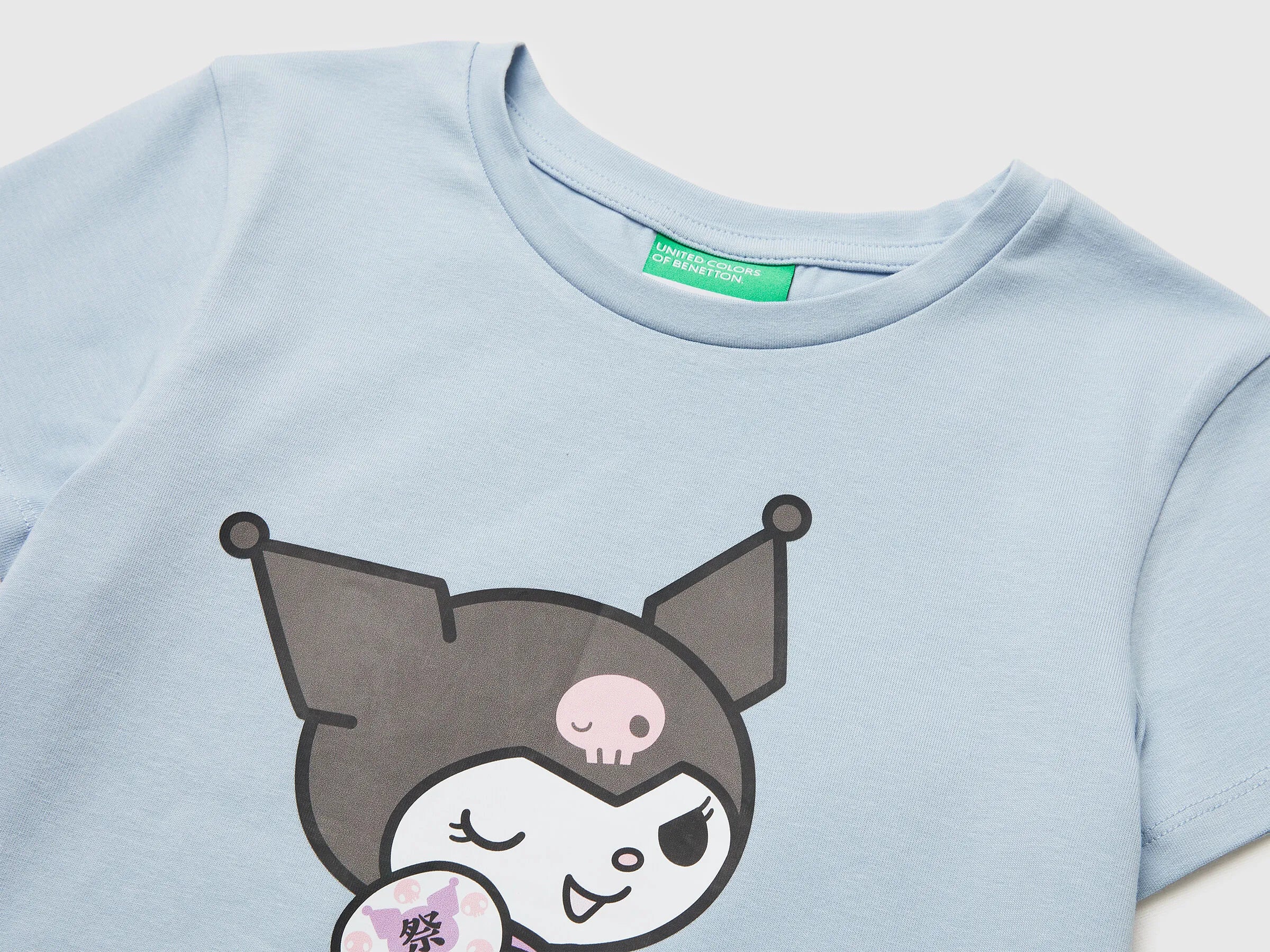 Benetton Light Blue Girls Kuromi Hello Kitty T-Shirt SKU: 3P4ZC10SQ_12C Image 03