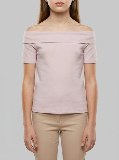 Benetton Pink Girls Boat-Neck T-Shirt SKU: 3P4ZC10T4_0C3 Image 00