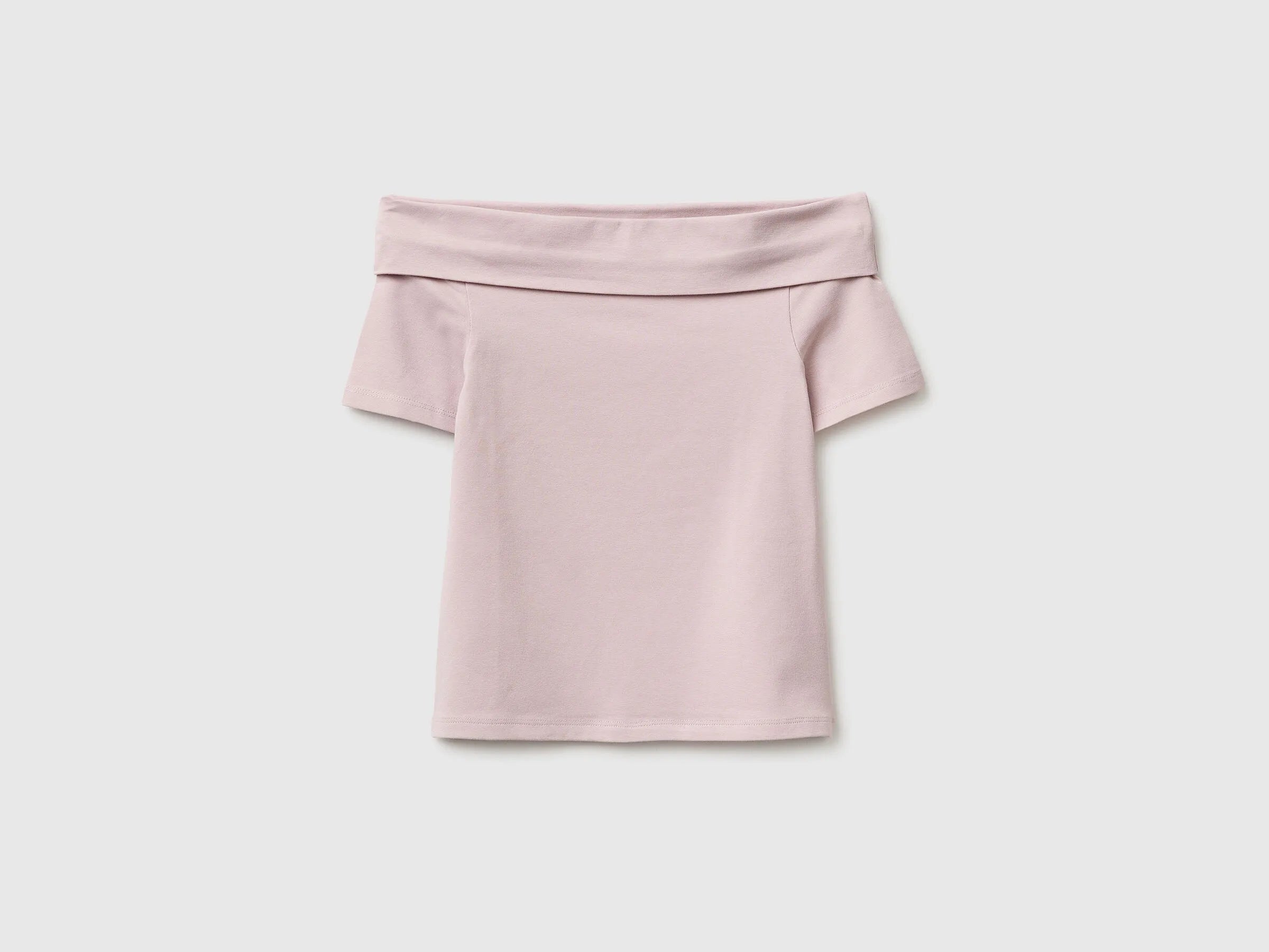 Benetton Pink Girls Boat-Neck T-Shirt SKU: 3P4ZC10T4_0C3 Image 01