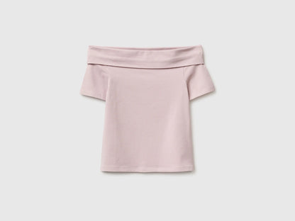 Benetton Pink Girls Boat-Neck T-Shirt SKU: 3P4ZC10T4_0C3 Image 01